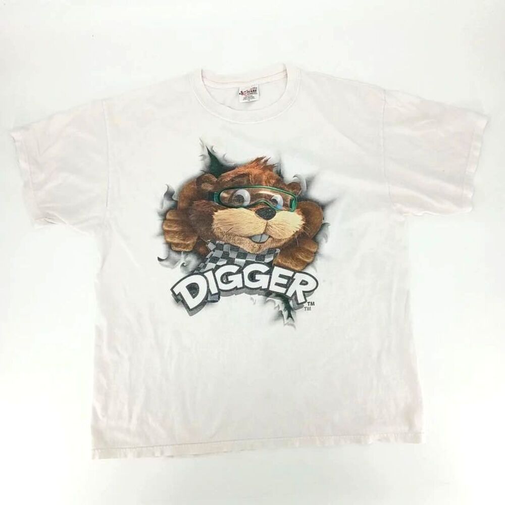 Vintage Fox Sports Digger T shirt Size XL Nascar Rcingcore Y2K Retro